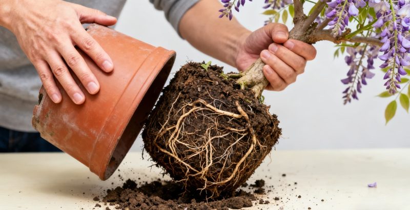 紫藤洗根换土指南-喜悦农夫